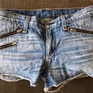 Rag & Bone Med Wash Blue Rbw 23 Cutoff Denim Short